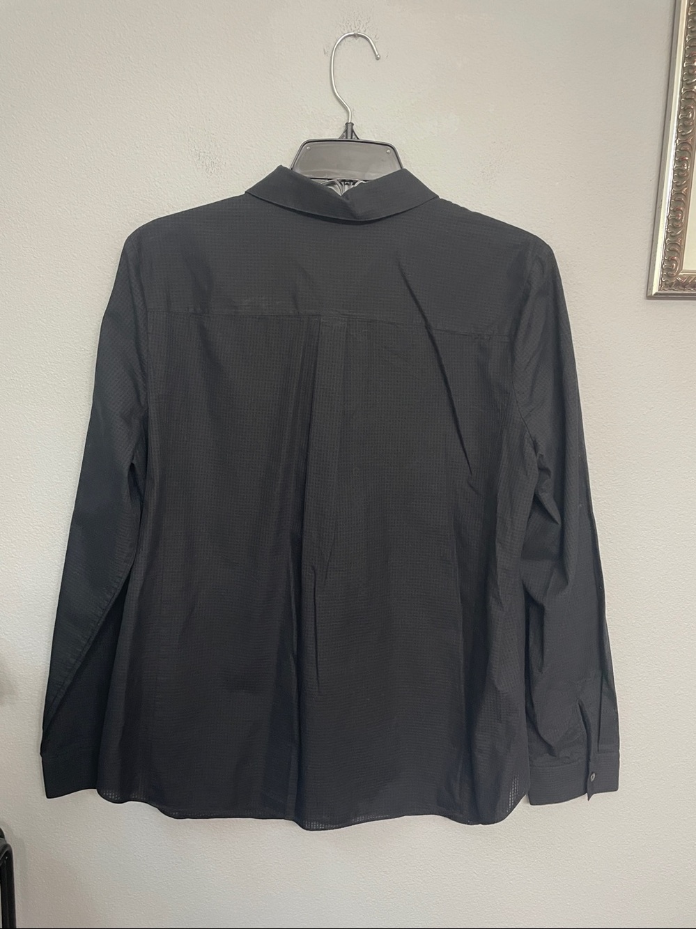 Classiques Entier Black Lace-Trim Button-Down Shirt L View 3